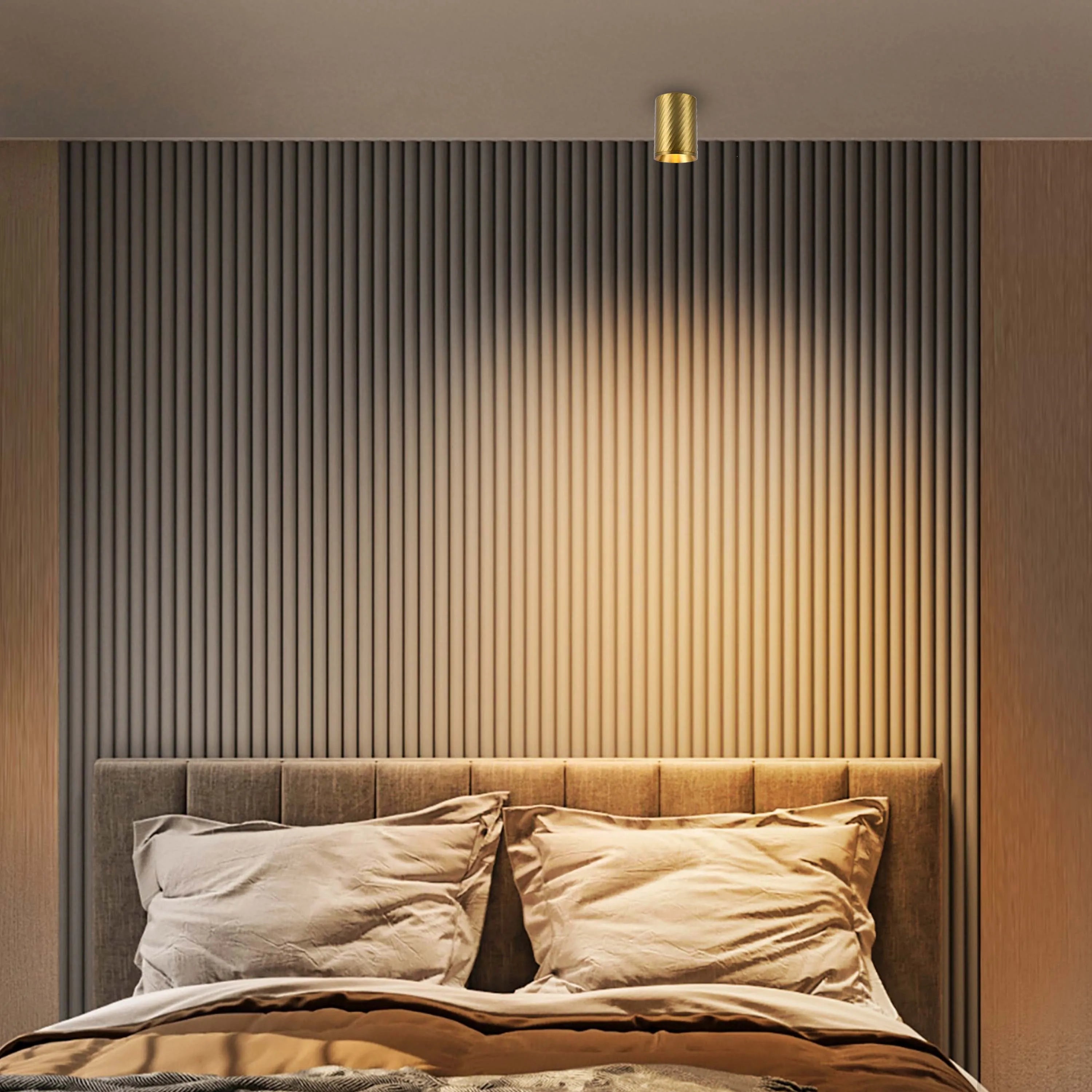 Downlight empotrado con textura en espiral - GU10, regulable, aluminio