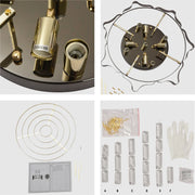 Close up of Star Crystal Flush Chandelier Ceiling Light | TEKLED 159-18060