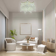 Living room kitchen bedroom use of Star Crystal Flush Chandelier Ceiling Light | TEKLED 159-18057