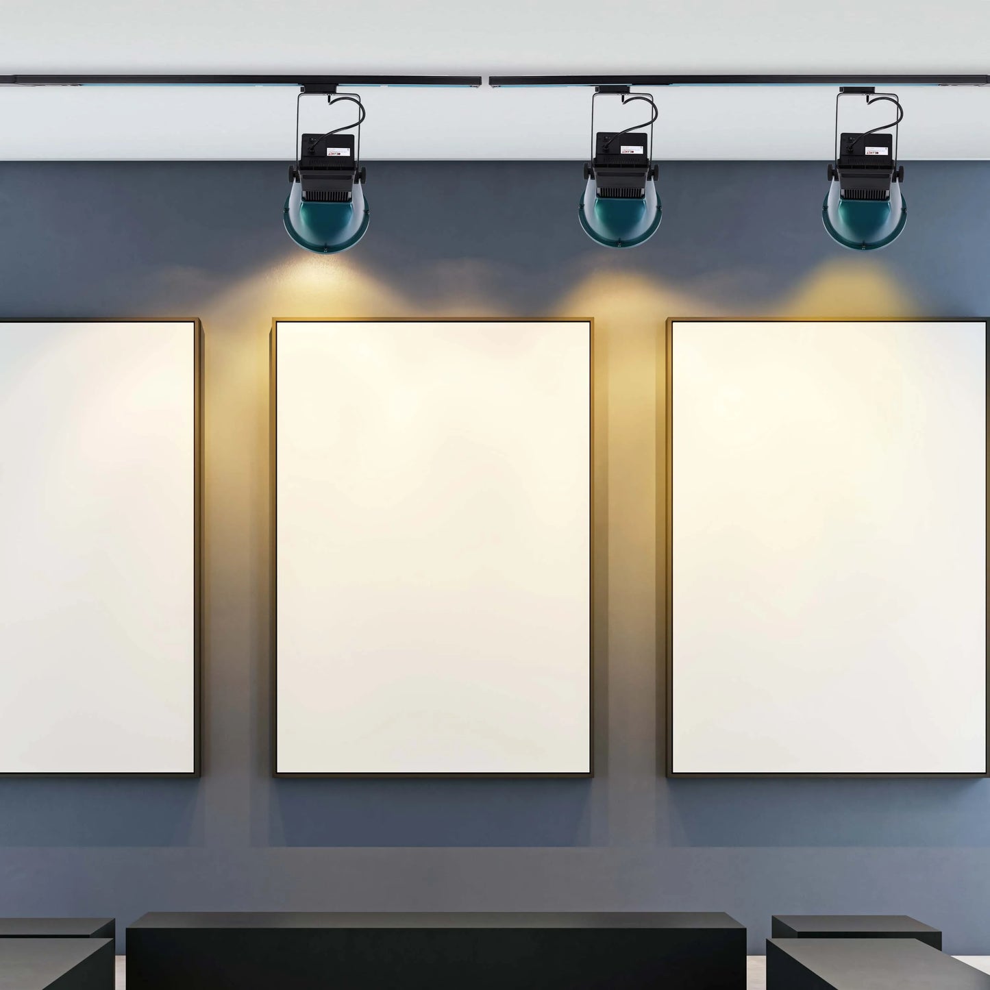 Foco de Carril LED Ajustable con Pantalla en Cúpula Turquesa