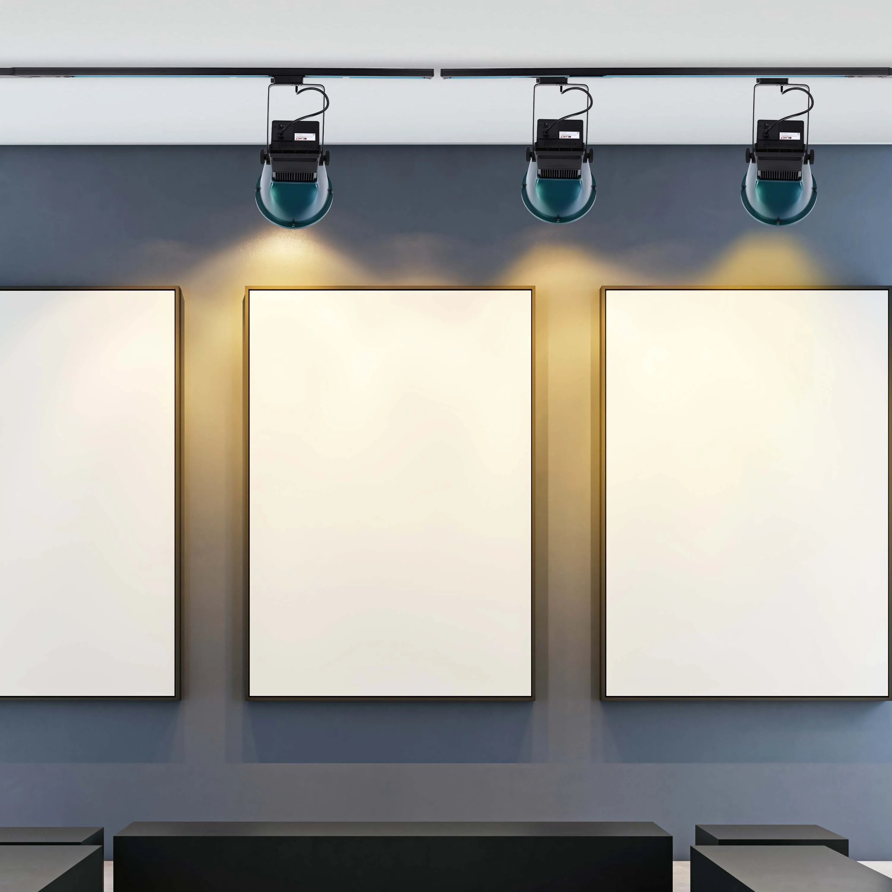 Foco de Carril LED Ajustable con Pantalla en Cúpula Turquesa
