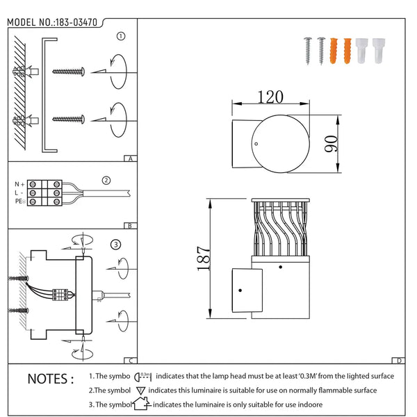 Manual de usuario para Aplique de Pared con Linterna LED Twilight Wave-183-03470