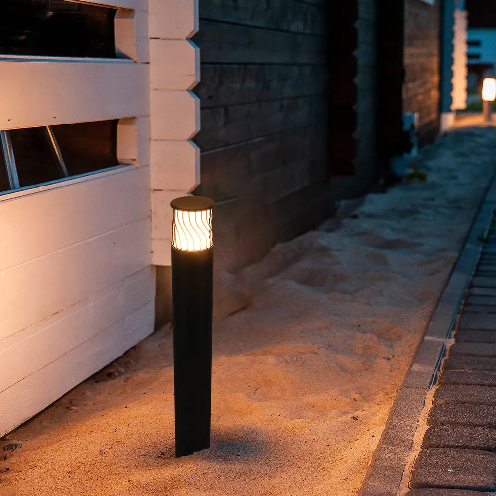 Luz de bolardo exterior TEKLED Twilight Wave LED Luz de bolardo para sendero-Título predeterminado-257-03062