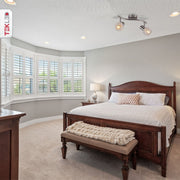 Silver Nest Matte Nickel Body Semi Flush Ceiling Light S Shape 2Xe14 in indoor setting bedroom