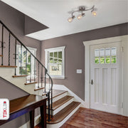 Silver Nest Matte Nickel Body Semi Flush Ceiling Light S Shape 3Xe14 in indoor setting