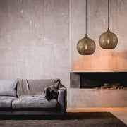 More interior usage of Antique Brass Metal Globe Pendant Ceiling Light with E27 | TEKLED 150-18054