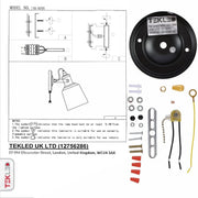 User manual and box content of amber glass cone wall light e27 and pull down switch