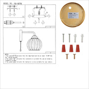 Aplique De Pared De Cristal Estriado Con Interruptor De Tirador Y Casquillo E27