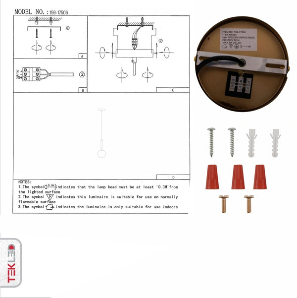 User manual for Half Opal Half Smoky Globe Gold Pendant Light with G9 Fitting | TEKLED 159-17506