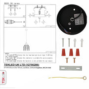 User manual for Black Cage Metal Pendant Light with E27 Fitting | TEKLED 156-19514