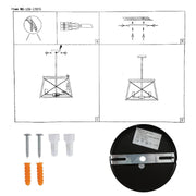 User manual for Caged Candle Industrial Kitchen Island Retro Square Pendant Ceiling Light with 4xE27 Gold Black Finishing | TEKLED 159-17870