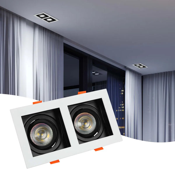 El moderno aparato de iluminación empotrada GU10 mejora una sala de estar elegante con su diseño cuadrado y elegante, perfecto para una decoración minimalista.143-03444