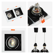 Detalles del Foco Empotrable Cuadrado Basculante GU10 Valiant-143-03444