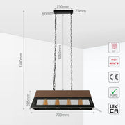Size and tech specs of VersaTrend Island Chandelier | Mesh & Fence Dual Styles | Industrial-Modern Blend | TEKLED 158-19962