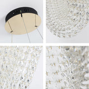 Plano cercano de la lámpara de araña LED Vortex Crystal Cascade 80W Gold-159-18344
