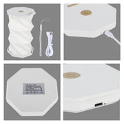 Lámpara de mesa origami expandible – Blanco y dorado, recargable por USB, LED regulable con 3 temperaturas de color (3CCT)