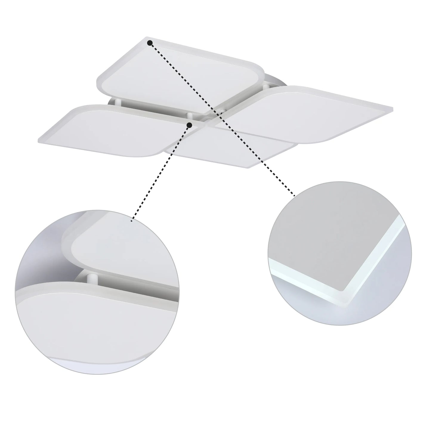 Lámpara de techo LED blanca empotrada (Diseños de flor, luna y estrellas)
