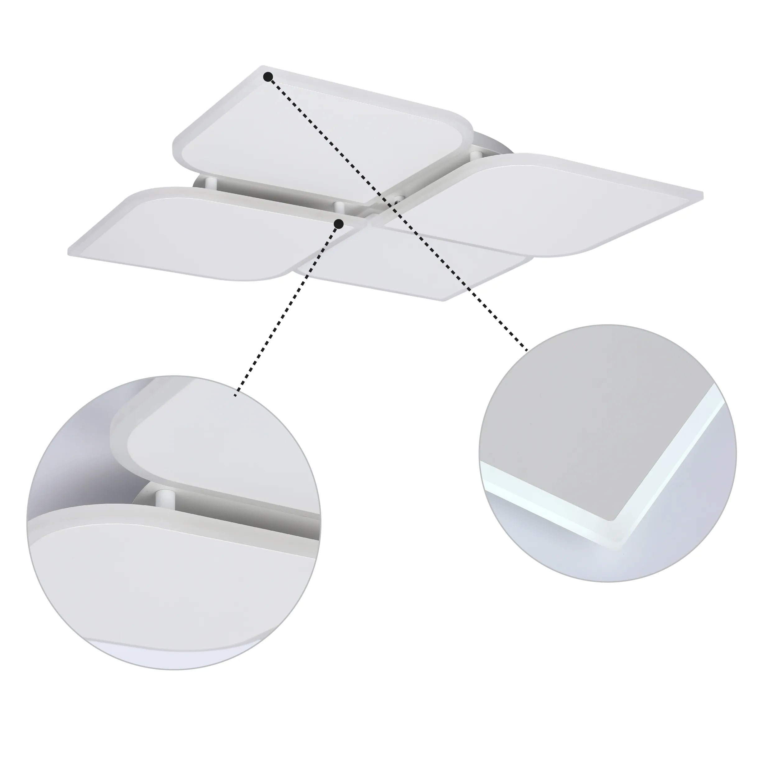 Lámpara de techo LED blanca empotrada (Diseños de flor, luna y estrellas)