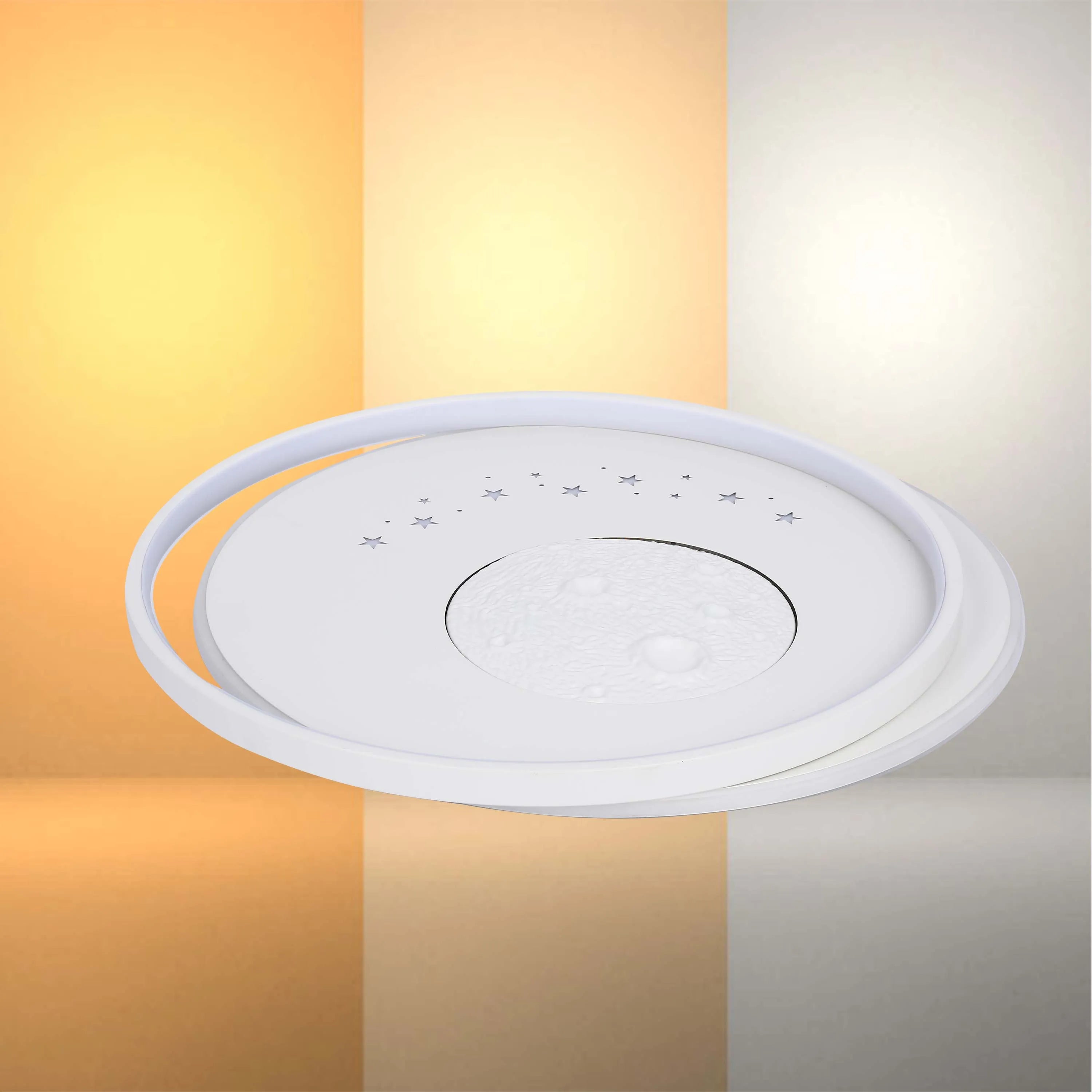 Lámpara de techo LED blanca empotrada (Diseños de flor, luna y estrellas)