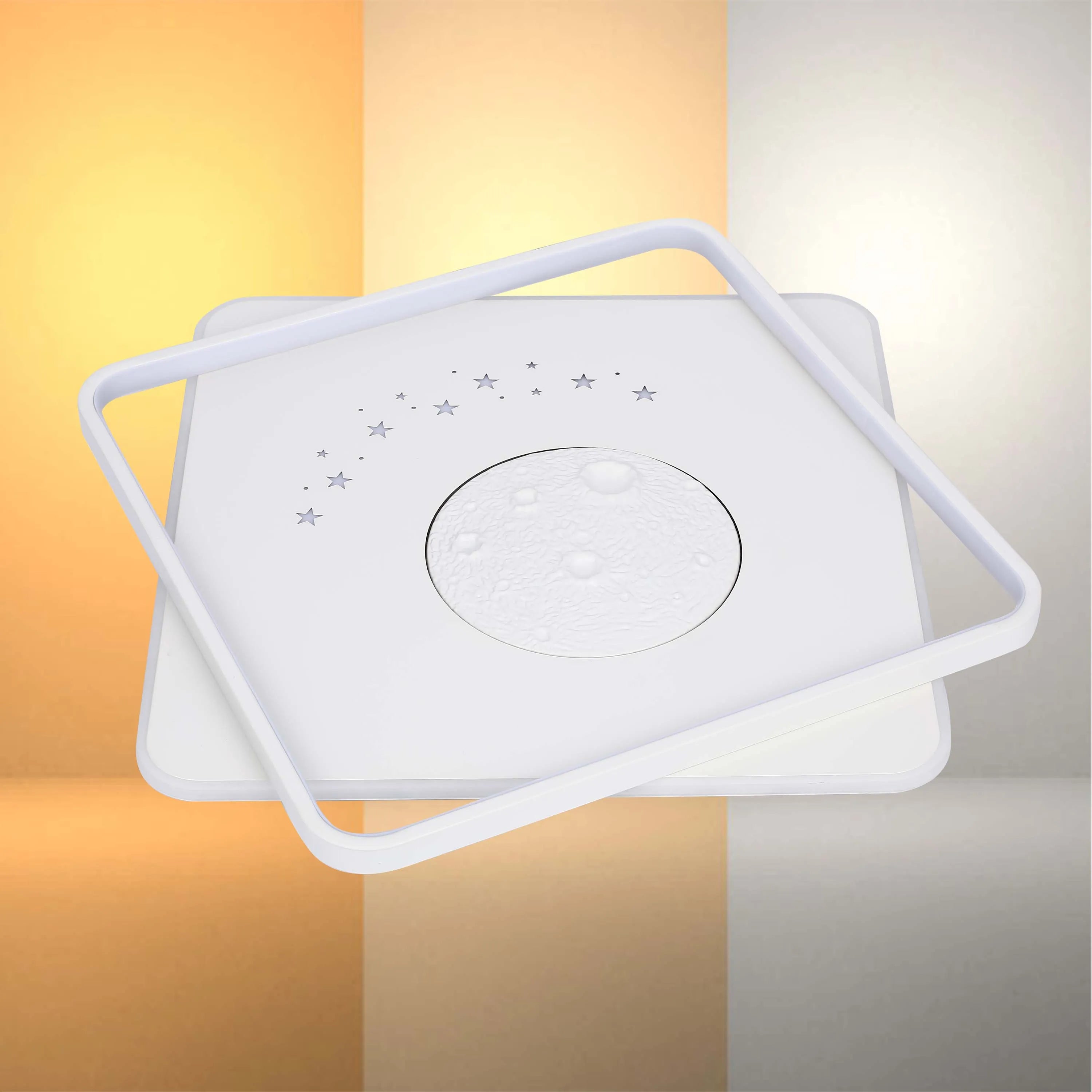 Lámpara de techo LED blanca empotrada (Diseños de flor, luna y estrellas)