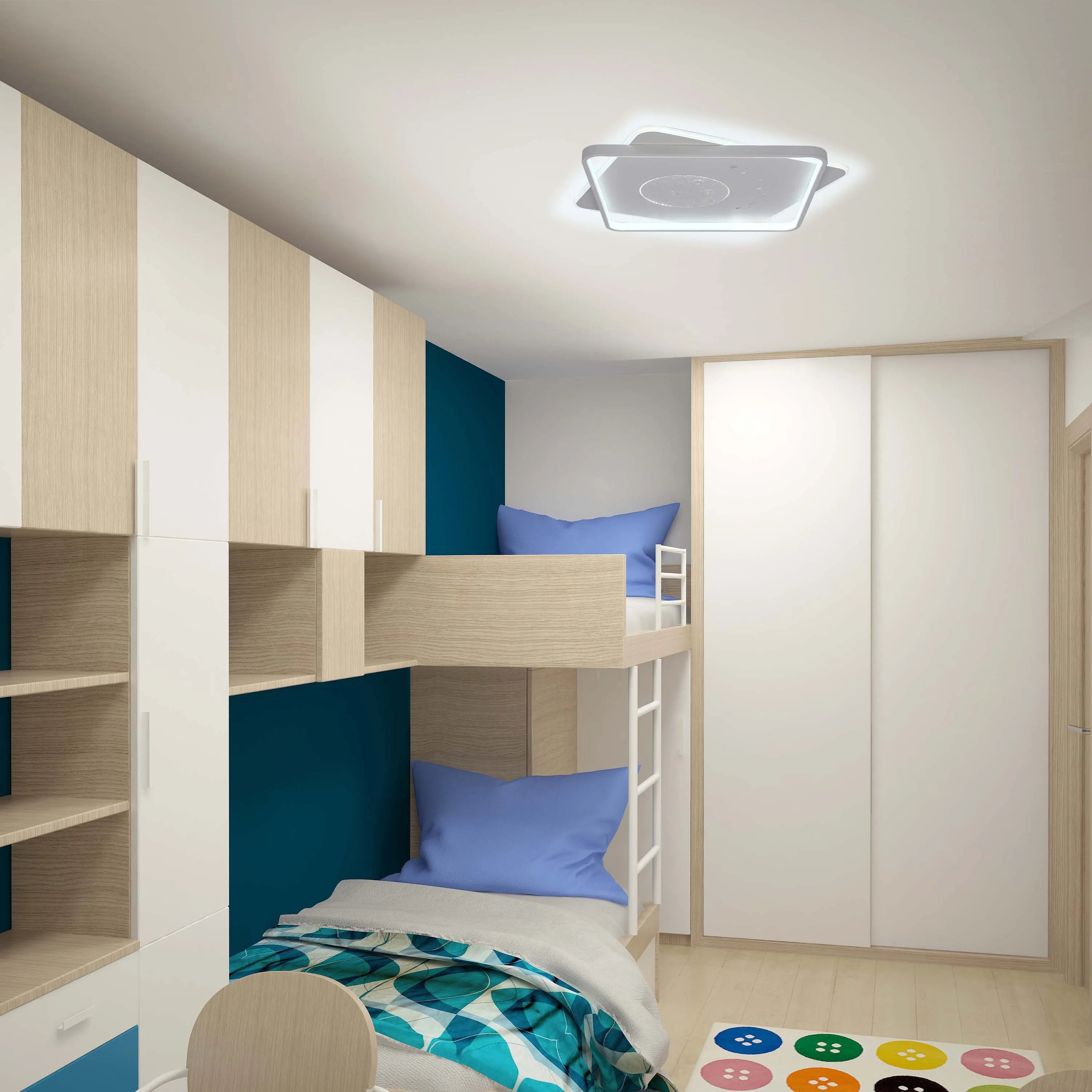 Lámpara de techo LED blanca empotrada (Diseños de flor, luna y estrellas)