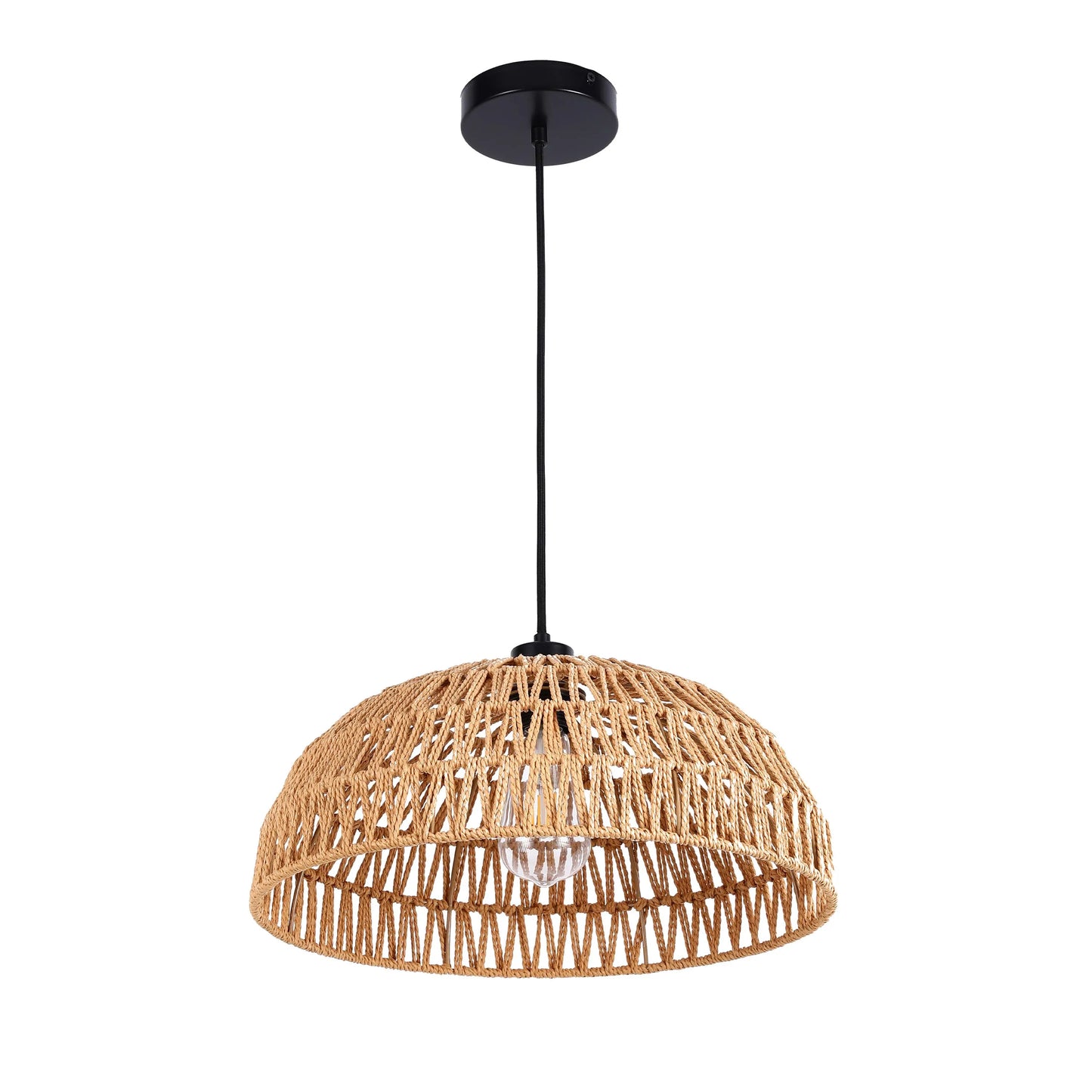 Colección de lámparas colgantes tejidas - Cuerda, bambú y madera