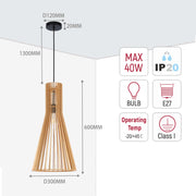 Colección de lámparas colgantes tejidas - Cuerda, bambú y madera